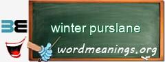 WordMeaning blackboard for winter purslane